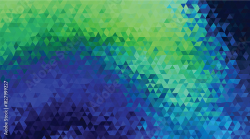 Abstract Low-Poly Background with Vibrant Blue, Green, and Teal Gradient