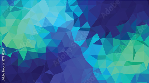 Cool Blue and Teal Geometric Low-Poly Background