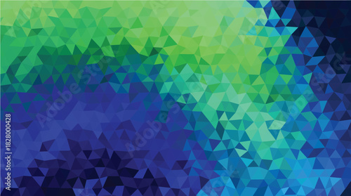 Abstract Low-Poly Background with Vibrant Blue, Green, and Teal Gradient