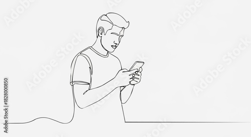 Man intently focused on his phone screen, engrossed in the device.