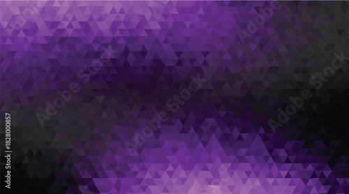 Dark Purple and Black Abstract Geometric Triangle Mosaic Background