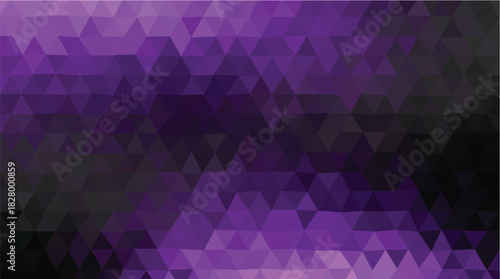 Dark Purple and Black Abstract Geometric Triangle Mosaic Background