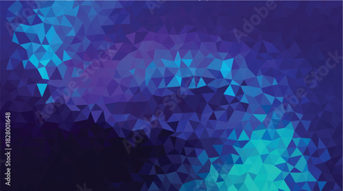 Dark Blue and Cyan Abstract Geometric Low Poly Triangle Background