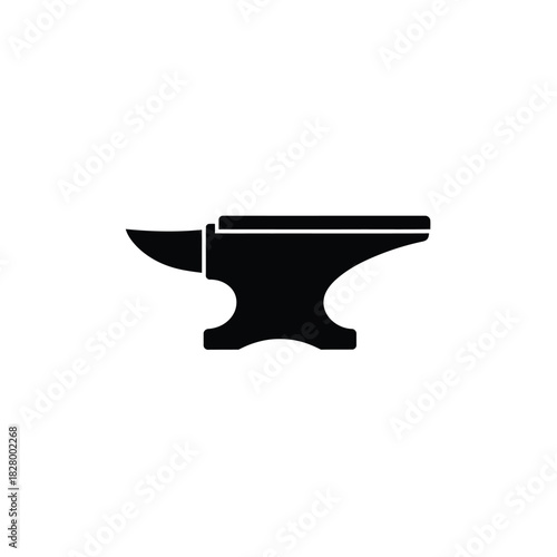 Black anvil silhouette on white background blacksmith