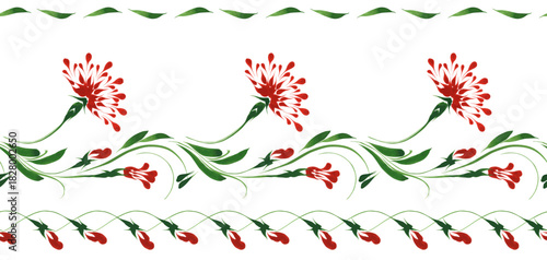 Vector floral seamless pattern from hand painted flowers on a white background