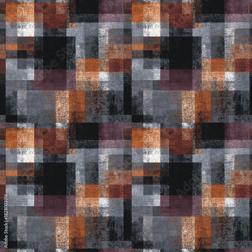 Abstract paint brushes seamless pattern. Texture background graphic design. Geometric painting. Mute colors.