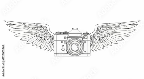 Winged Camera - A Symbol of Photographic Freedom and Artistic Expression.