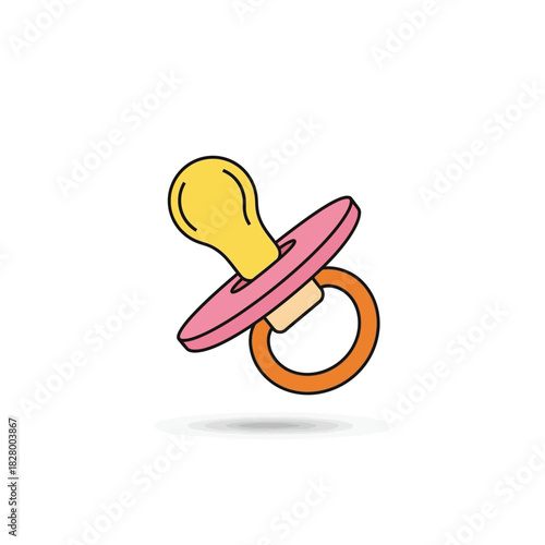 A baby pacifier shown at a slight angle