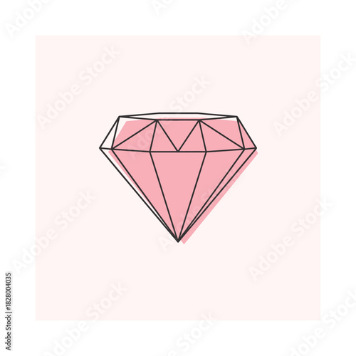 Pink diamond vector