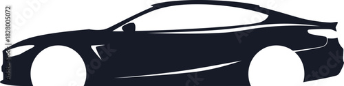 Sleek modern sports car silhouette icon for automotive design