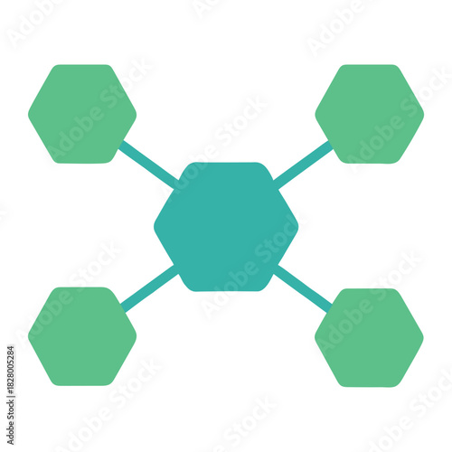 Blockchain Node Color Vector Icon for Crypto Network