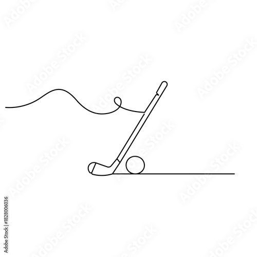 Golf club iron line icon on white background in simple, minimal outline style vector illustration

