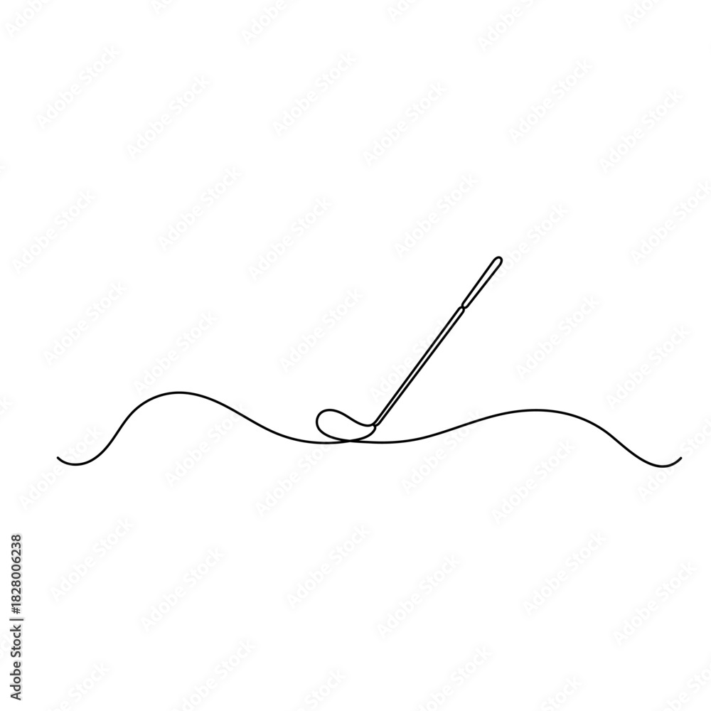 Fototapeta premium Golf club iron line icon on white background in simple, minimal outline style vector illustration