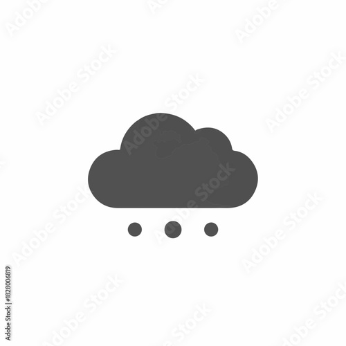 Cloud icon representing weather conditions with drops of rain beneath it. This cloud symbol illustrates rainy weather concept in graphic design and digital applications.