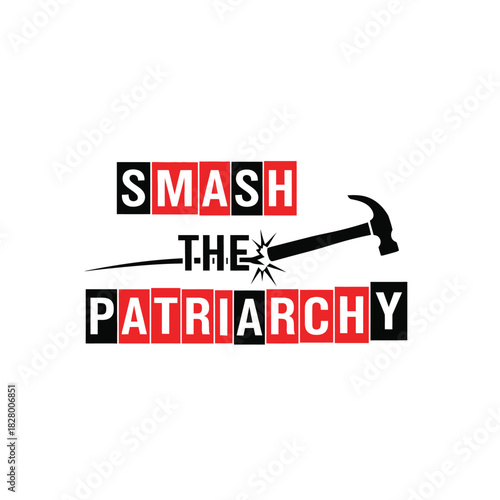 Smash the patriarchy typography t shirt design isolated on white background