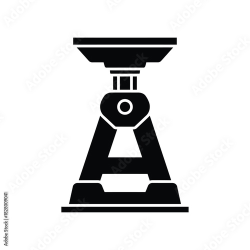 Black car jack icon on white background vehicle support