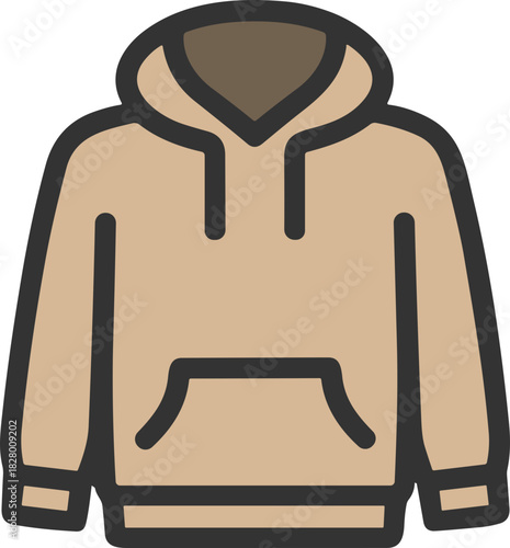 Beige hoodie vector icon for clothing interface