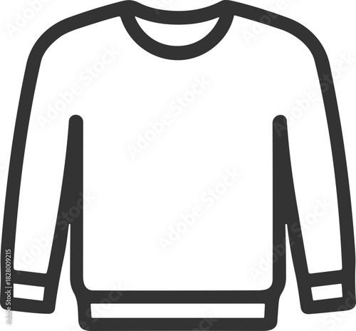 Black line icon of long sleeve sweater