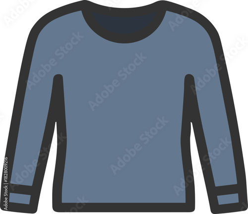 Blue long sleeve shirt icon for casual fashion