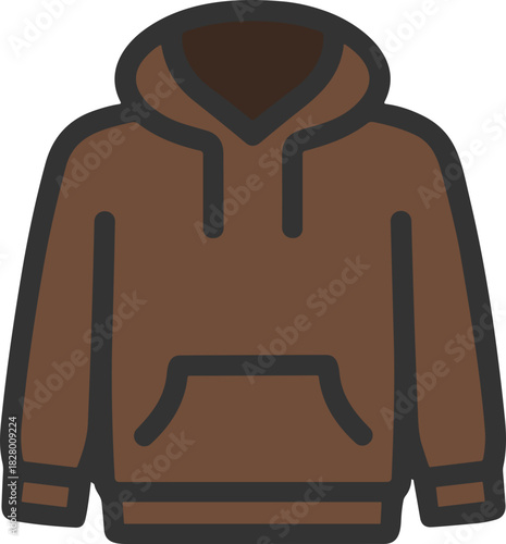 Brown pullover hoodie icon for streetwear designs