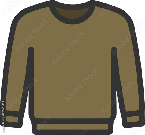 Olive green sweater icon for fashion use