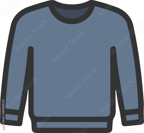 Flat icon of blue sweater for UI design