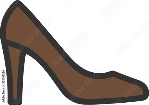 Brown fashion high heel shoe icon
