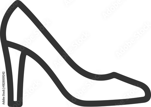 Outline icon of high heel shoe for fashion UI