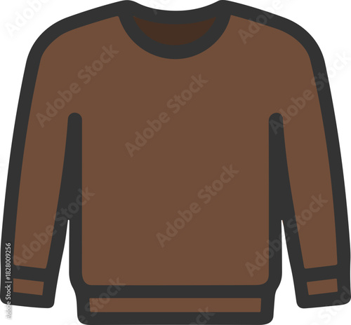 Brown pullover icon for seasonal fashion