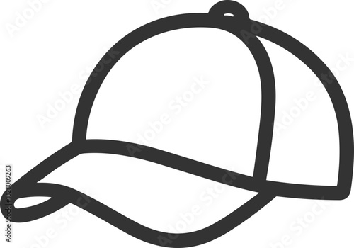 Outline vector icon of baseball cap