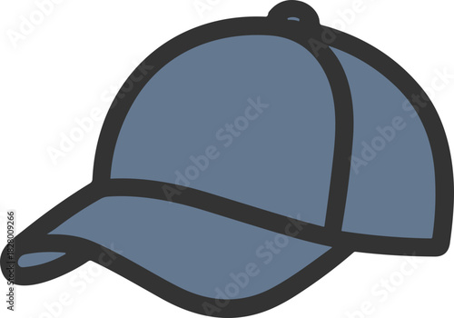 Blue baseball cap flat vector for apparel apps