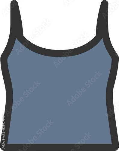 Blue tank top flat vector for summer fashion
