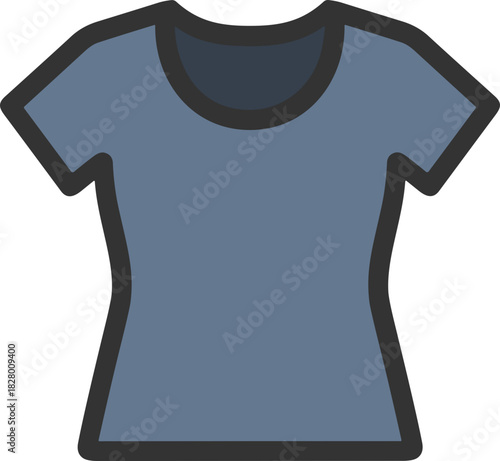 Blue slim fit t-shirt icon for female fashion