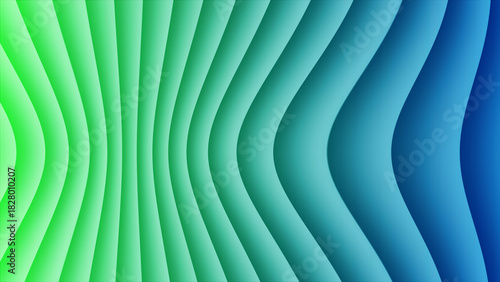 Abstract curved lines in vibrant shades of green and blue