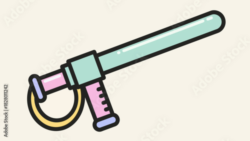Cartoonish Illustration of a Lightsaber with a Unique Color Palette for Sci-Fi Themed Designs and Futuristic Concepts