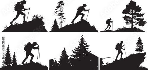 Diverse silhouette collection featuring people and objects in various poses