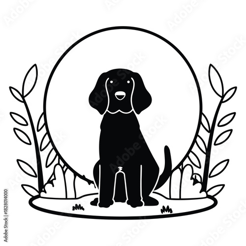 Simple dog silhouette vector illustration for pet related designs and animal themed projects