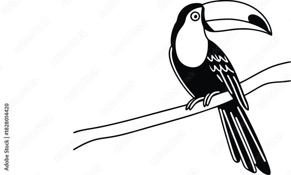 Naklejka premium toucan icon silhouette vector illustration