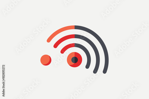 live stream wifi waves icon dot  