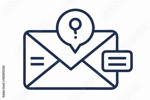 message request envelope outline icon  
