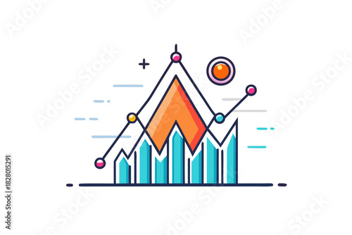micro chart trend spike icon  