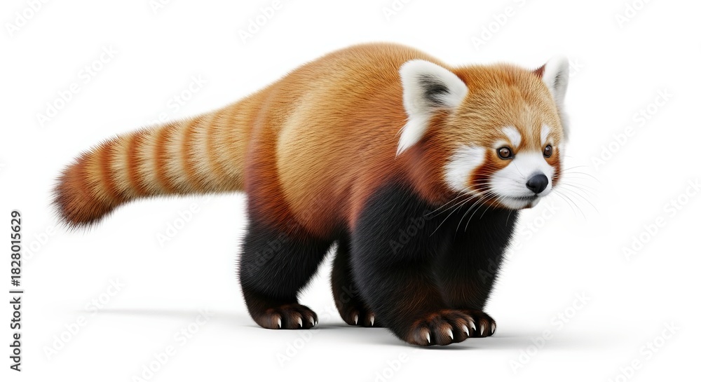 Obraz premium Red panda isolated on white background wildlife animal illustration