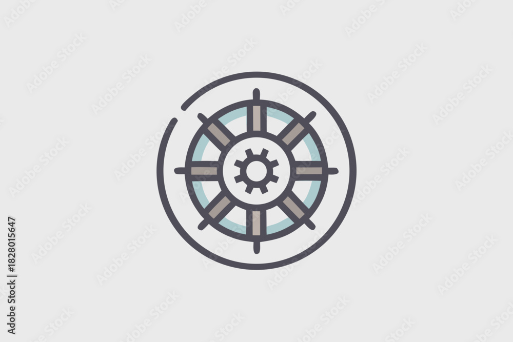 Obraz premium vault lock wheel icon minimal