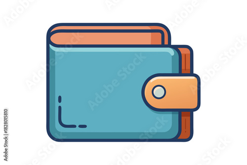 wallet with folded flap minimal icon