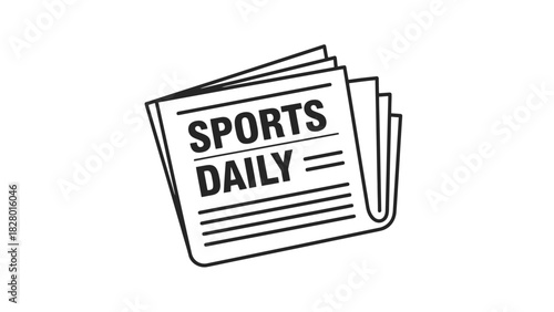 Illustration of a newspaper with the headline "Sports Daily" on the front page.