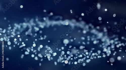 Wallpaper Mural Abstract blue background with shimmering white particles forming a dynamic circular pattern and scattered dots, evoking a sense of digital flow or microscopic activity. Torontodigital.ca