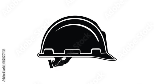 Construction hard hat safety helmet isolated on white background silhouette