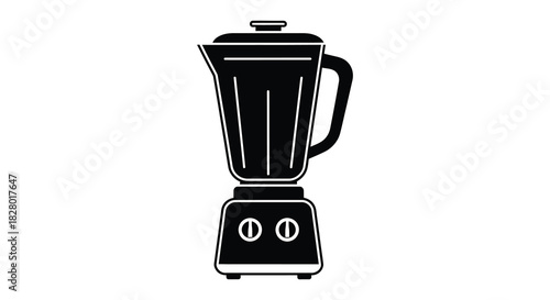 Black and white blender appliance kitchen tool silhouette