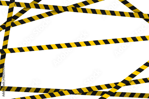 Yellow Black Caution Tape Border Frame Background vector illustrations isolated on white background EPS file