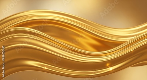 Abstract golden waves swirling flowing luxurious metallic silk texture elegant design